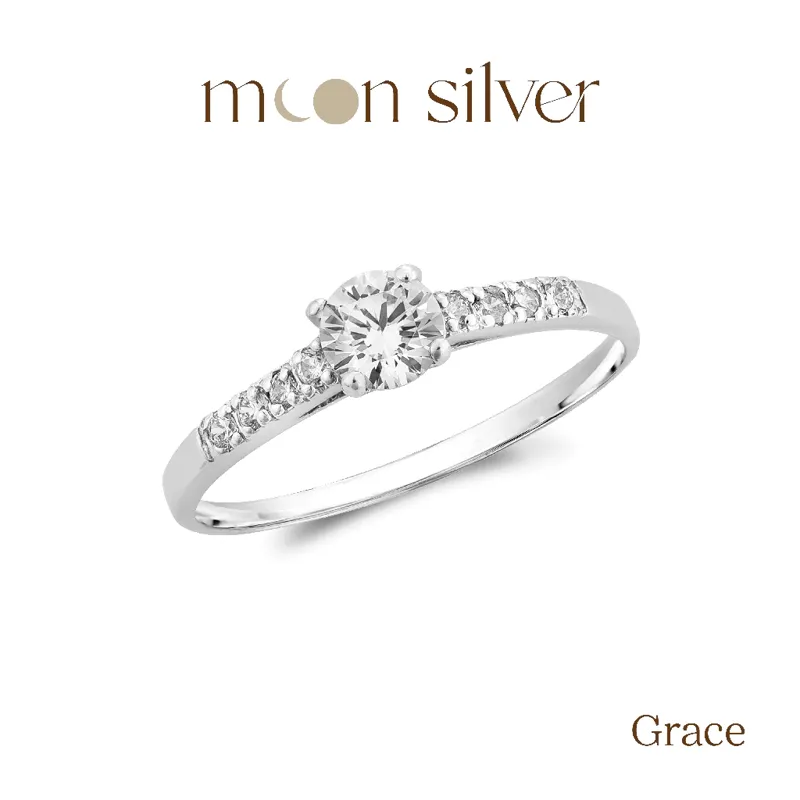 Moonsilver แหวนเงิน รุ่น Grace แหวนเงินแท้925