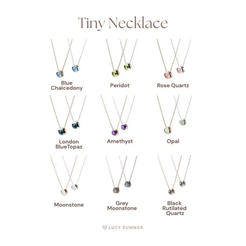 LUCYSUMMER Tiny Necklace สร้อยคอเงินแท้ "ลูกคุณหนู" พลอยแท้ขนาด 6 มม.