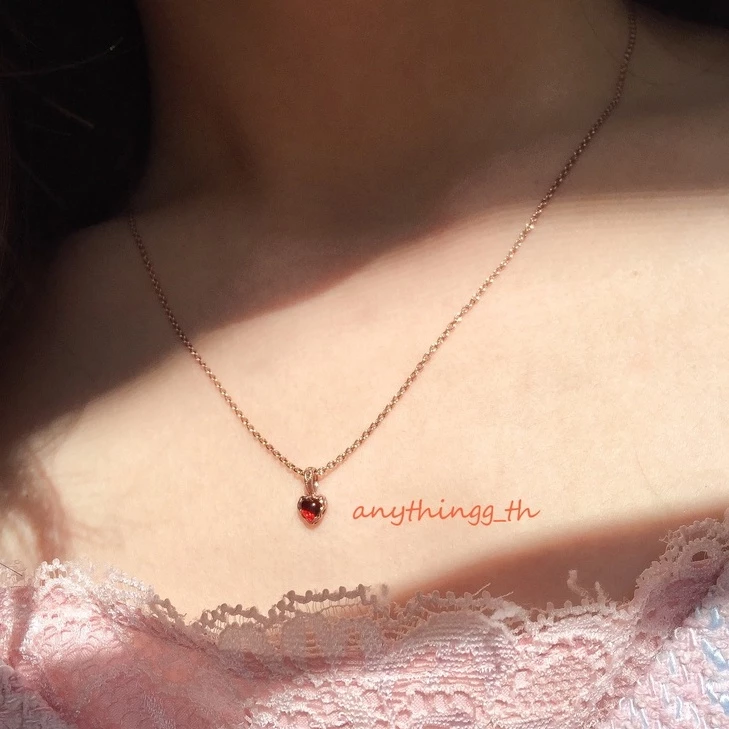 สร้อยพร้อมจี้โกเมน(Garnet) อเมทิสต์(Amethyst) พิ้งทัวมาลีน(Pink
